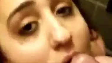 Sexy Blowjob In Restroom And Cumshots On Desi Girl’s Face