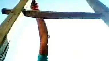 Hot village aunty showing her version of upskirt