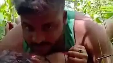 Gorgeous Bengali village girl outdoor with her boyfriend