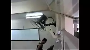 Voyeur records Goa college couple fucking in classroom on cam!