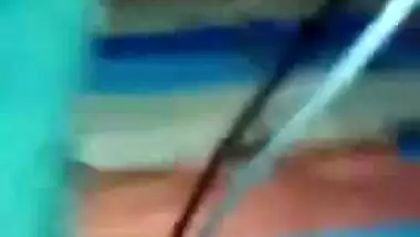 Desi girl hides her face but man lays her XXX boobs bare for sex video