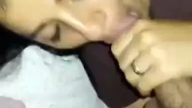 NRI Beauty Giving Blowjob to Her British Hubby Cum In Mouth