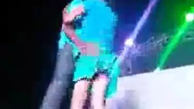 Telugu Girl Showing Boobs On Stage At Recording Dance