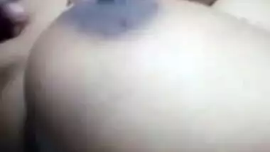Hot Aunty boobs press and ride on top