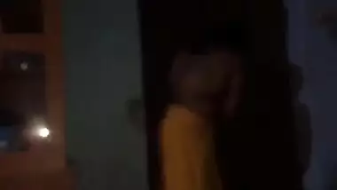 Insistent Indian man coaxes chubby wife to take part in home porn clip