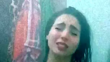 Pakistani girl shower nude bath with boob press
