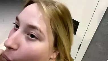 MET COURIER NAKED - husband cum on my face and I met with dripping sperm