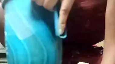 Sexy girl is bathing in bathroom. Sexy girl is fingering tight pussy and peeing in the bathroom.