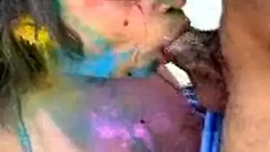 Superhot Banglore Couple gets a bull in HOLI Next level Deepthroat FULL vid low reso