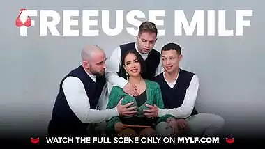 MYLF - Big Tittied MILF Caught Cheating With Her Husband By Her Naughty Stepdaughter