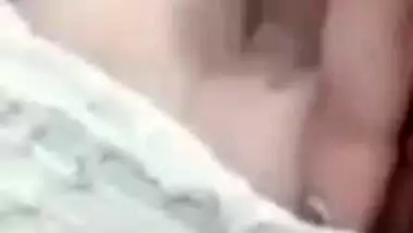Cute expression during topless boobs show by Indian girl