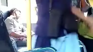 Another tarki guy masturbating in BUS while knowing side passanger girl recording
