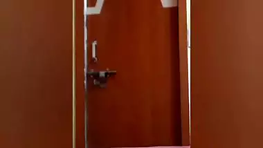 Mom naked in bathroom comes out to take bucket