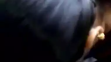 College lover on stairs