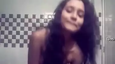 Today Exclusive- Cute Desi Girl Strip Her Cloths And Shows Her Boobs Part 2