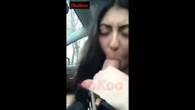 NRI desi girl hot blowjob inside car outside city