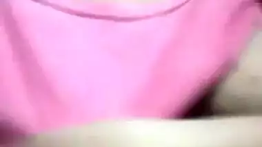 Cute girl shows her boobs and pussy