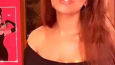 Anveshi Jain Sexy Live Black Dress