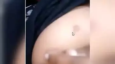 Female shamelessly flashes her XXX tits in close-up Desi solo porn